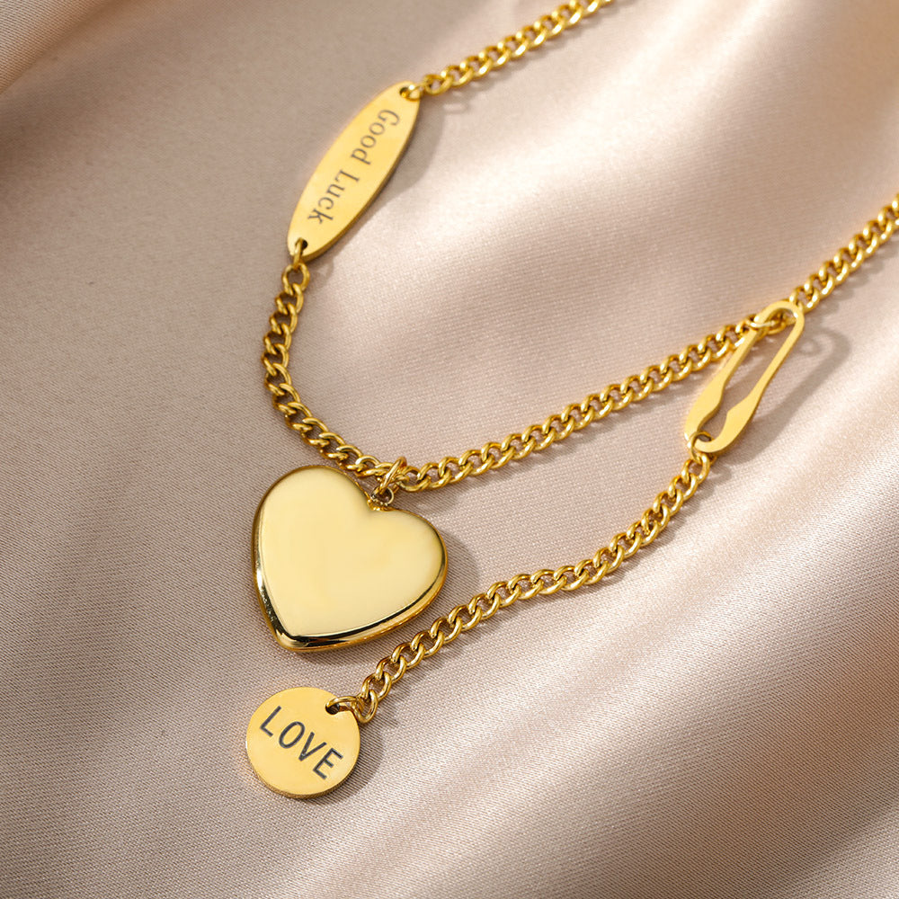Multilayer Heart & Moon Star Choker Necklace