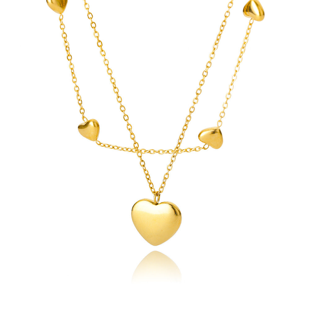 Multilayer Heart & Moon Star Choker Necklace