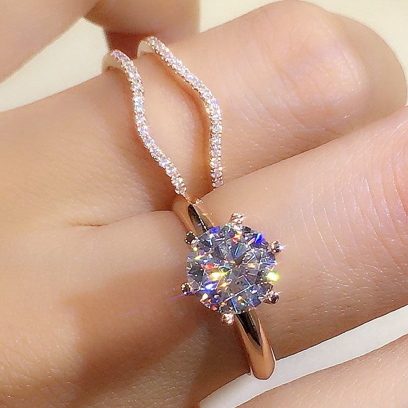 18K Gold Moissanite Matching Ring Set