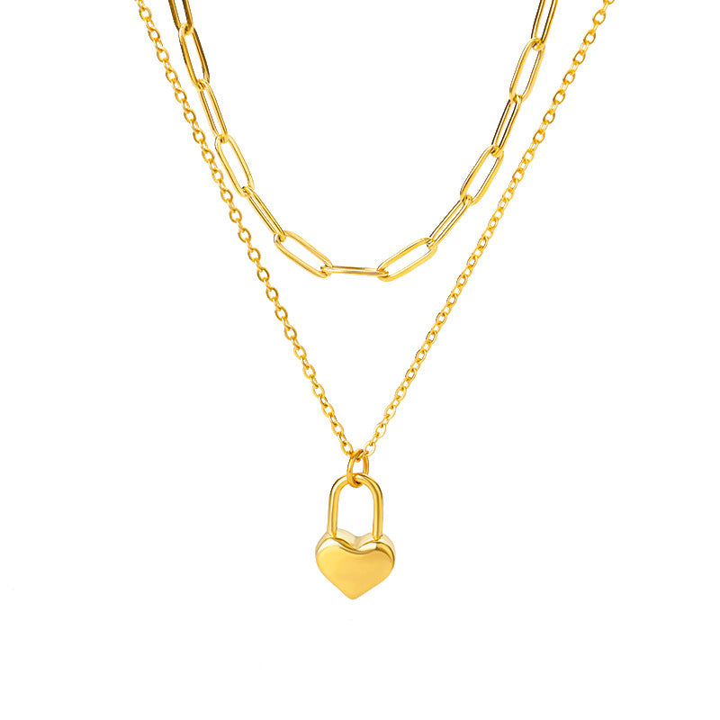 Multilayer Heart & Moon Star Choker Necklace